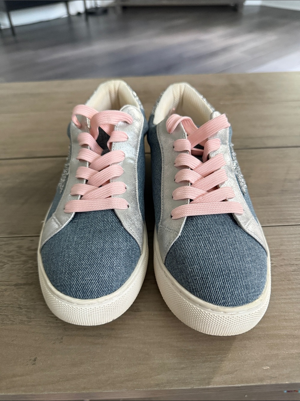 Corkys HeyGirl White and Navy Slip-On Shoe
